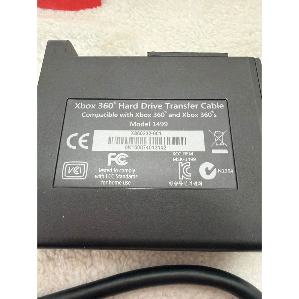 Microsoft Xbox 360 Hard Drive Transfer Cable Model 1499 Black Data Migration